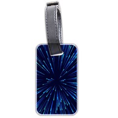 Particle Art Background Blue Luggage Tag (two Sides)