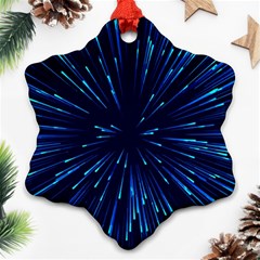 Particle Art Background Blue Snowflake Ornament (Two Sides)