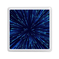 Particle Art Background Blue Memory Card Reader (Square)