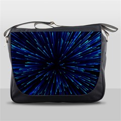 Particle Art Background Blue Messenger Bag