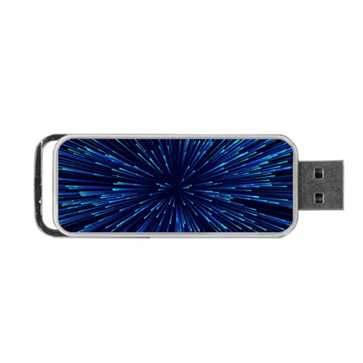 Particle Art Background Blue Portable USB Flash (One Side)