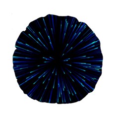 Particle Art Background Blue Standard 15  Premium Round Cushions by Ravend