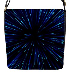 Particle Art Background Blue Flap Closure Messenger Bag (S)