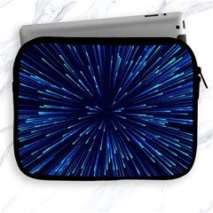 Particle Art Background Blue Apple Ipad 2/3/4 Zipper Cases by Ravend