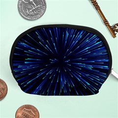 Particle Art Background Blue Accessory Pouch (medium) by Ravend