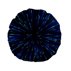 Particle Art Background Blue Standard 15  Premium Flano Round Cushions by Ravend