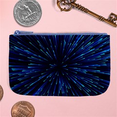 Particle Art Background Blue Large Coin Purse