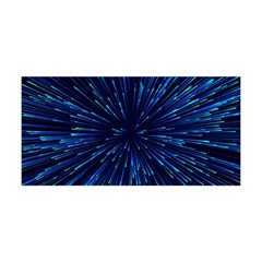 Particle Art Background Blue Yoga Headband by Ravend