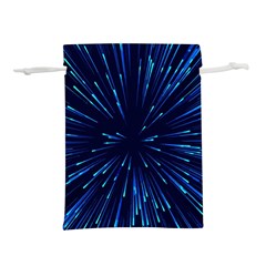 Particle Art Background Blue Lightweight Drawstring Pouch (M)