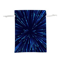 Particle Art Background Blue Lightweight Drawstring Pouch (L)