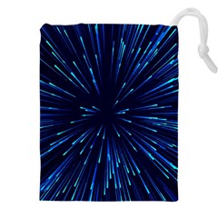 Particle Art Background Blue Drawstring Pouch (4XL)