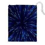 Particle Art Background Blue Drawstring Pouch (5XL) Front