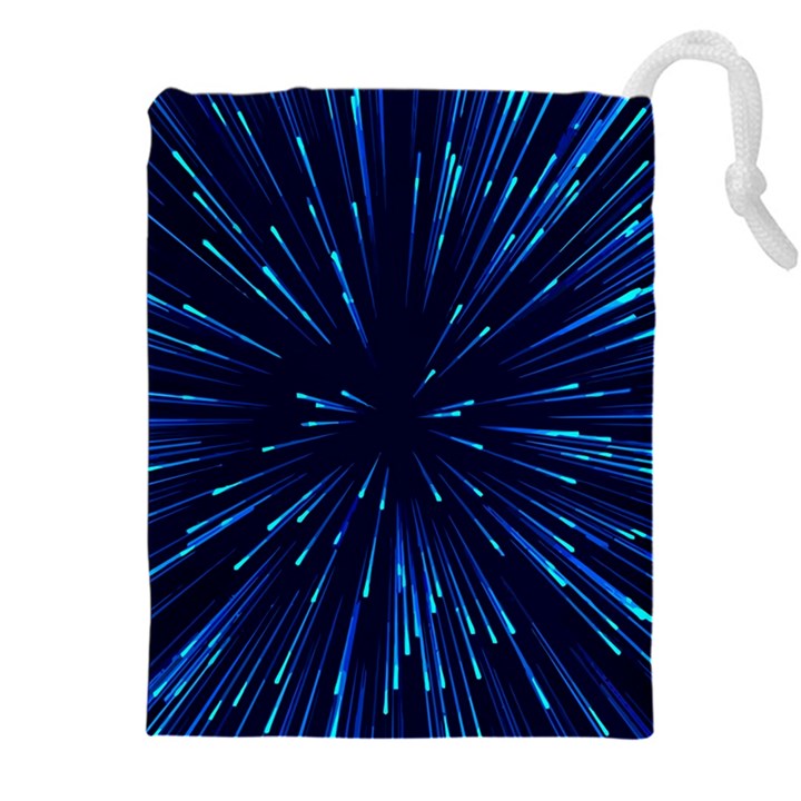 Particle Art Background Blue Drawstring Pouch (5XL)