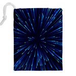 Particle Art Background Blue Drawstring Pouch (5XL) Back