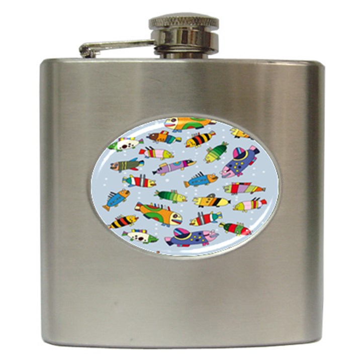 Fish Ocean Sea Water Diving Blue Nature Hip Flask (6 oz)