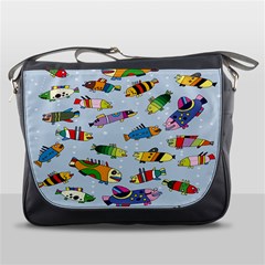 Fish Ocean Sea Water Diving Blue Nature Messenger Bag by Ravend