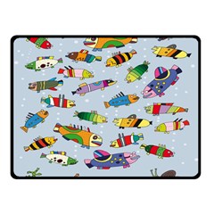 Fish Ocean Sea Water Diving Blue Nature Double Sided Fleece Blanket (small)  by Ravend