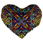 Mosaic Pattern Background Large 19  Premium Flano Heart Shape Cushions Front