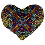 Mosaic Pattern Background Large 19  Premium Flano Heart Shape Cushions Back