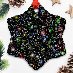 Universe Star Planet Galaxy Snowflake Ornament (two Sides) by Ravend