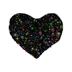 Universe Star Planet Galaxy Standard 16  Premium Flano Heart Shape Cushions by Ravend