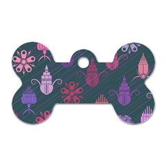 Floral Non Seamless Pattern Dog Tag Bone (one Side)