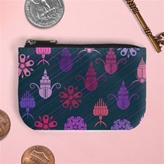 Floral Non Seamless Pattern Mini Coin Purse