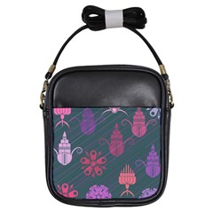 Floral Non Seamless Pattern Girls Sling Bag