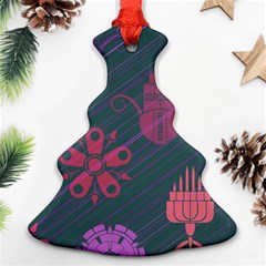 Floral Non Seamless Pattern Christmas Tree Ornament (two Sides)