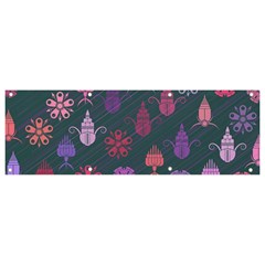 Floral Non Seamless Pattern Banner And Sign 9  X 3 