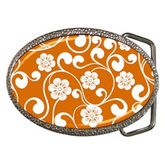 Orange Floral Walls  Belt Buckles by ConteMonfrey