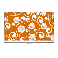 Orange Floral Walls  Business Card Holder by ConteMonfrey