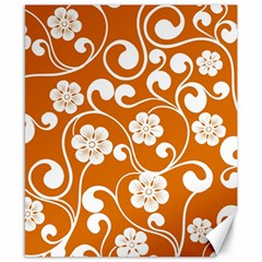 Orange Floral Walls  Canvas 8  X 10  by ConteMonfrey