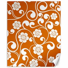 Orange Floral Walls  Canvas 16  X 20  by ConteMonfrey