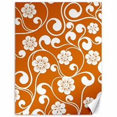 Orange Floral Walls  Canvas 18  X 24  by ConteMonfrey