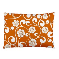 Orange Floral Walls  Pillow Case by ConteMonfrey