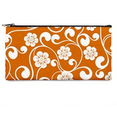 Orange Floral Walls  Pencil Case