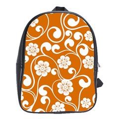 Orange Floral Walls  School Bag (large) by ConteMonfrey