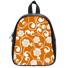 Orange Floral Walls  School Bag (small) by ConteMonfrey