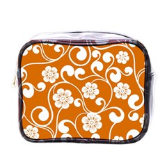 Orange Floral Walls  Mini Toiletries Bag (one Side) by ConteMonfrey