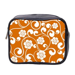 Orange Floral Walls  Mini Toiletries Bag (two Sides) by ConteMonfrey