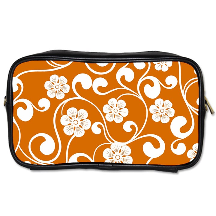 Orange Floral Walls  Toiletries Bag (Two Sides)