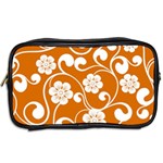 Orange Floral Walls  Toiletries Bag (Two Sides) Back