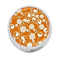 Orange Floral Walls  4-port Usb Hub (two Sides) by ConteMonfrey