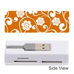 Orange Floral Walls  Memory Card Reader (Stick) Front