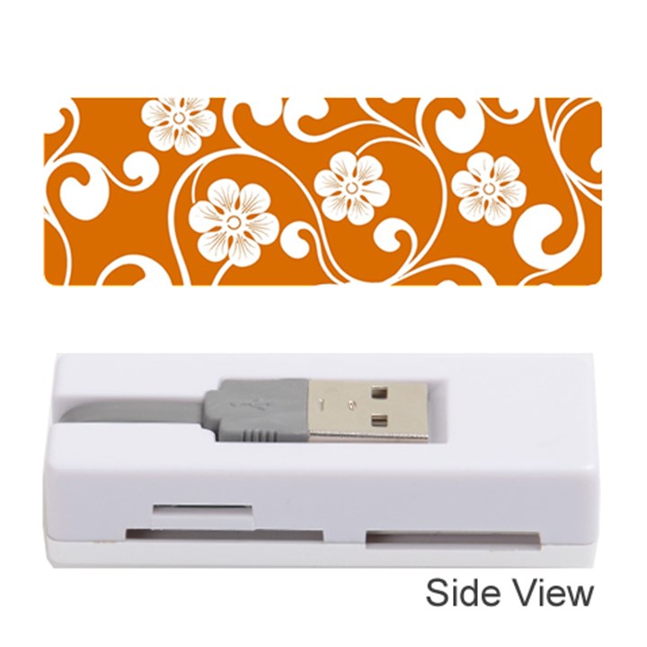 Orange Floral Walls  Memory Card Reader (Stick)