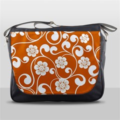 Orange Floral Walls  Messenger Bag by ConteMonfrey