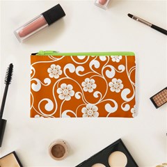 Orange Floral Walls  Cosmetic Bag (xs) by ConteMonfrey