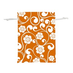 Orange Floral Walls  Lightweight Drawstring Pouch (l) by ConteMonfrey