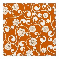 Orange Floral Walls  Banner And Sign 3  X 3  by ConteMonfrey